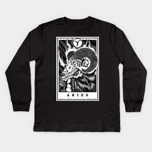 Aries Zodiac Tarot Kids Long Sleeve T-Shirt